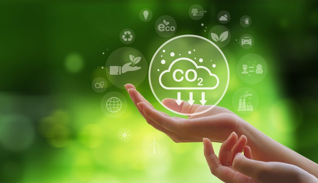 Main d'homme avec CO2